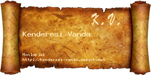 Kenderesi Vanda névjegykártya